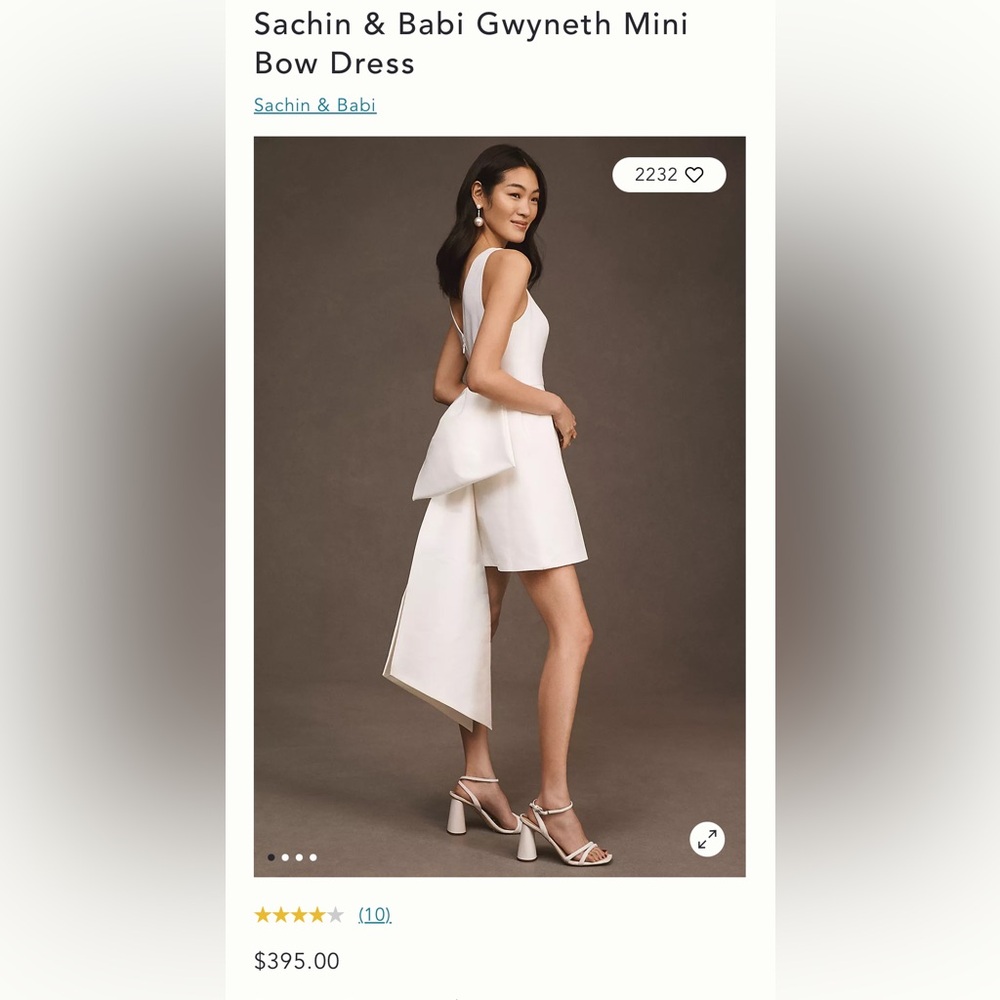 Sachin & Babi Gwyneth Mini Bow Dress - Size 8